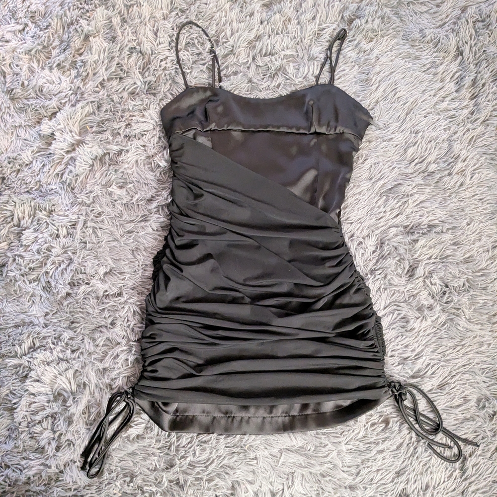 Elegant Black Ruched Dress